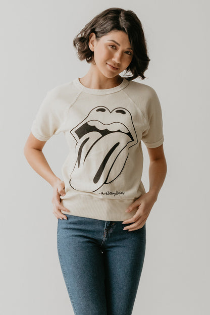 Rolling Stones Ivory Womens Raglan Tee Shirt