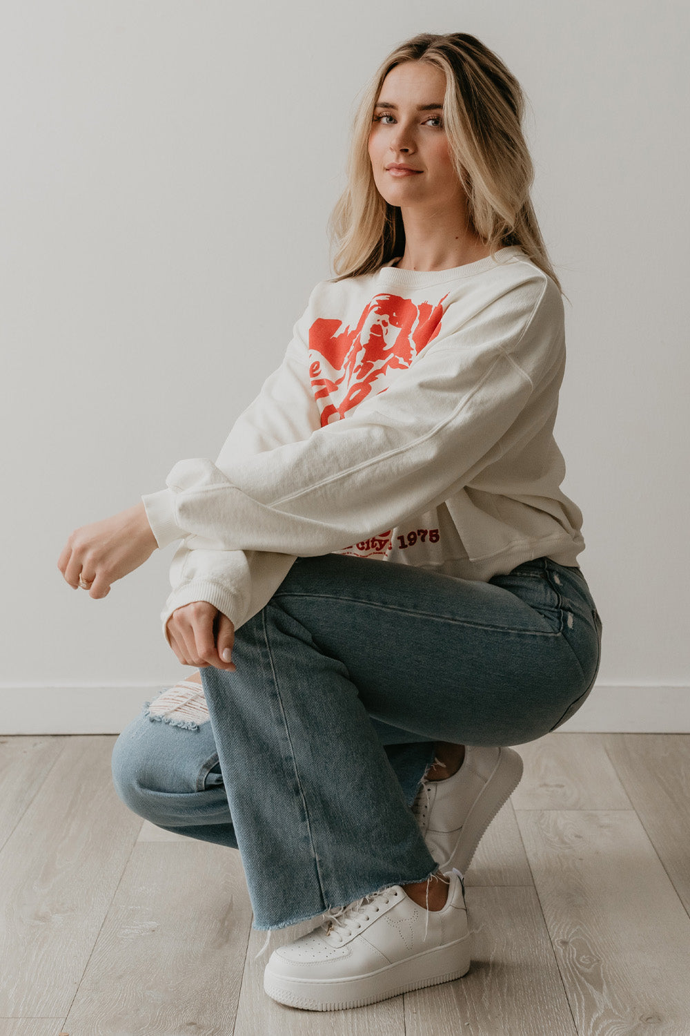 The Rolling Stones New York City Womens Sweatshirt Ivory