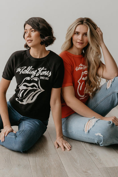 Rolling Stones Black Raglan Womens Tee Shirt Black