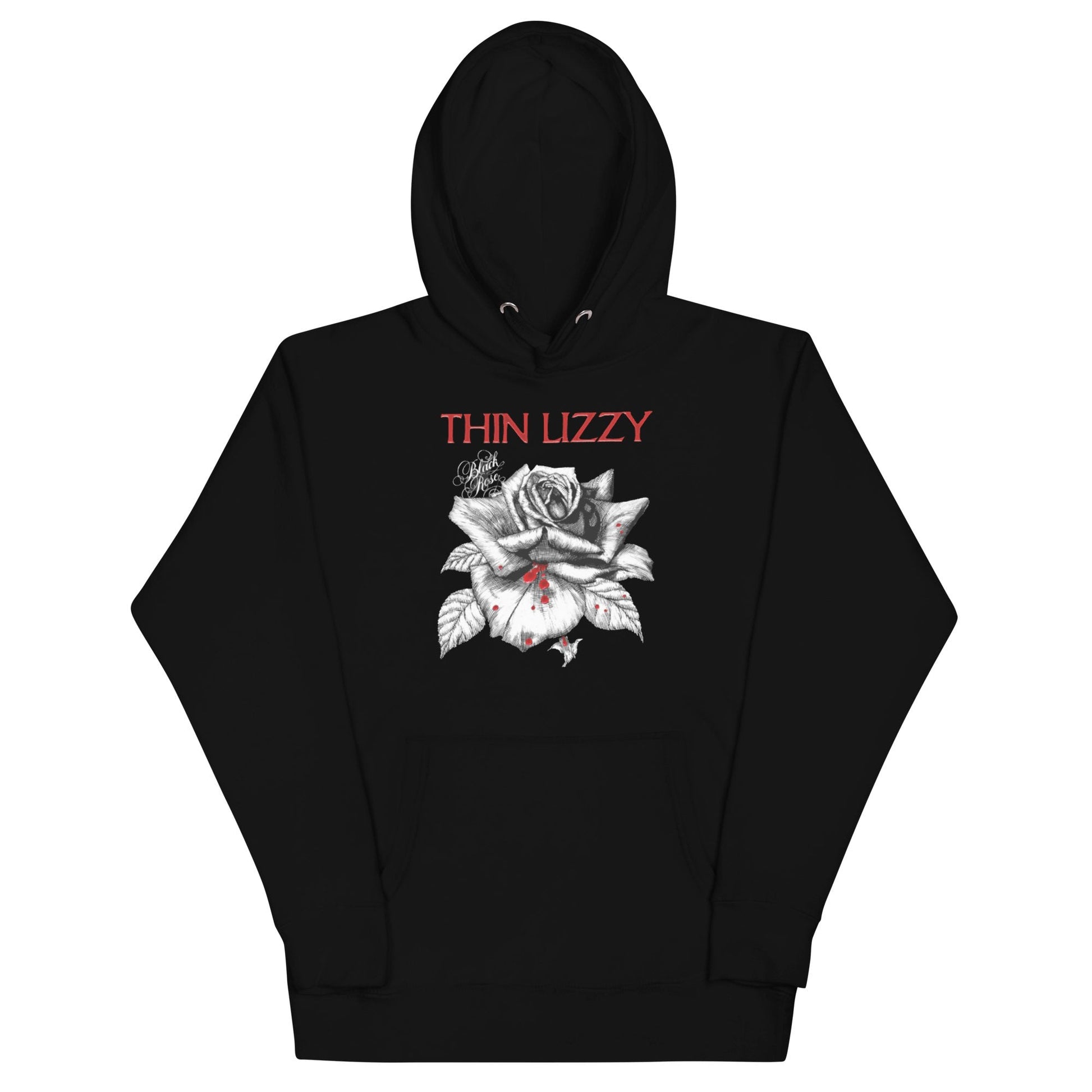 Thin Lizzy Black Rose Classic Mens Officially Licensed Hoodie Black