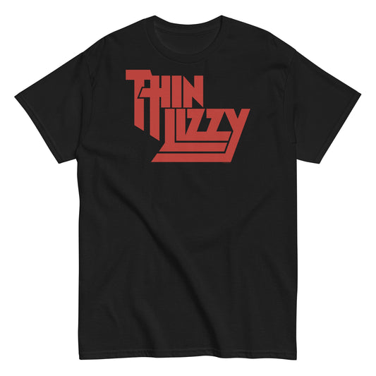 Thin Lizzy Classic Red Logo Mens T Shirt Black