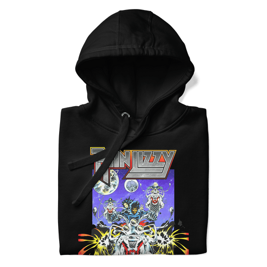 Thin Lizzy Night Riders Mens Officially Licensed Hoodie Black