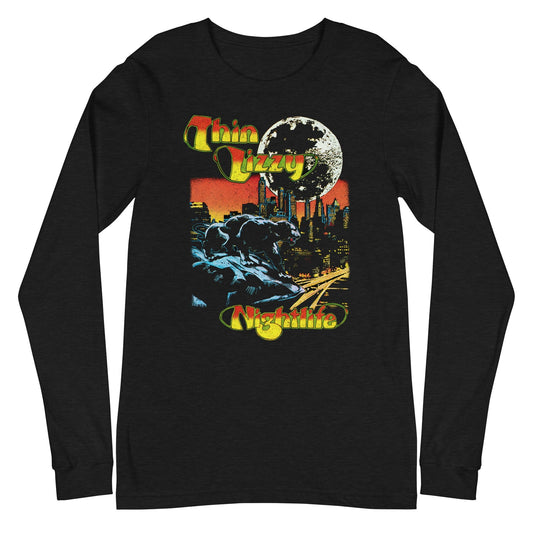 Thin Lizzy Nightlife Mens Long Sleeve Shirt Black