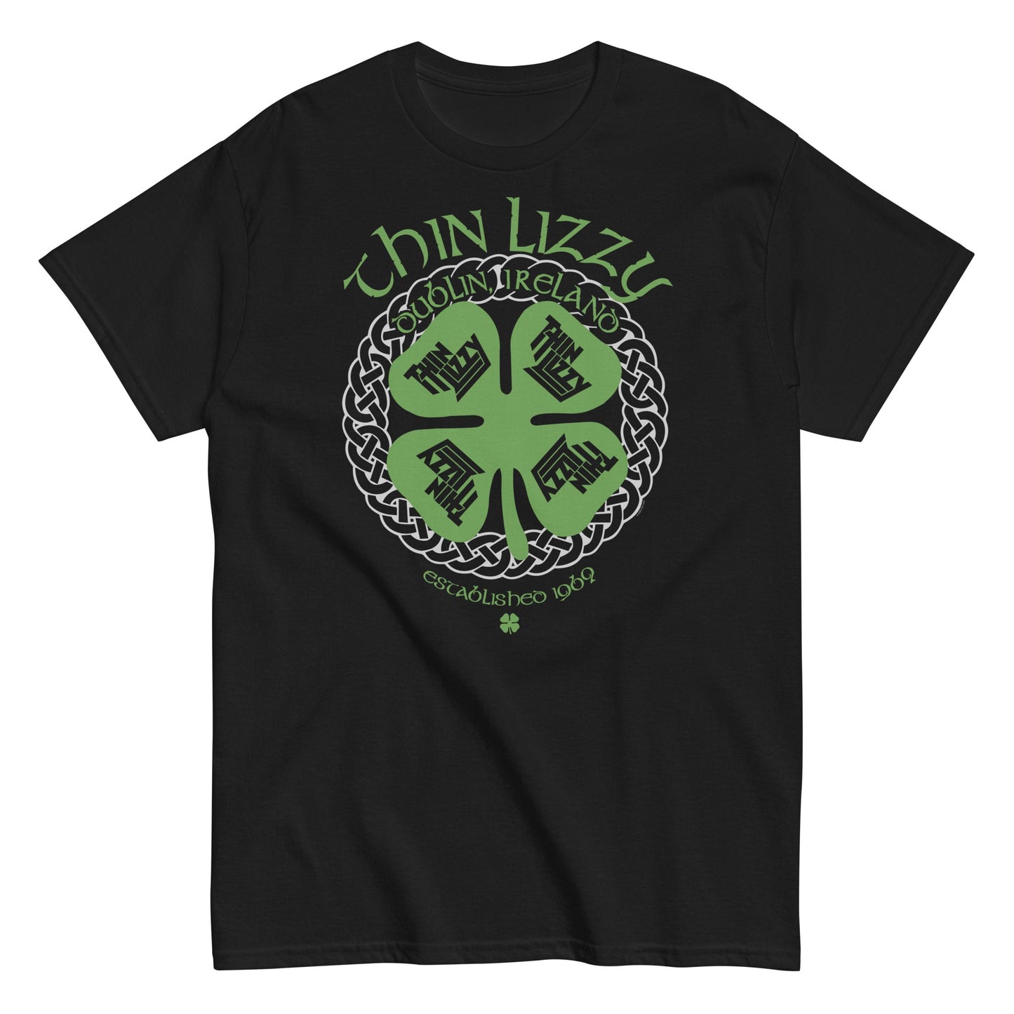 Thin Lizzy Shamrock Mens T Shirt Black