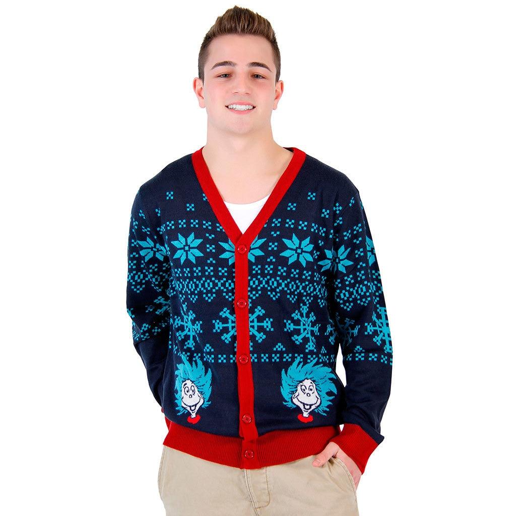 Things 1 & 2 Ugly Christmas Sweater Cardigan
