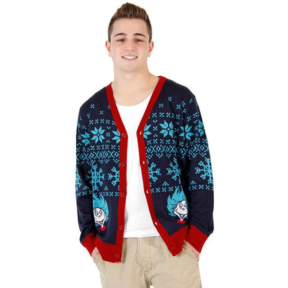 Things 1 & 2 Ugly Christmas Sweater Cardigan