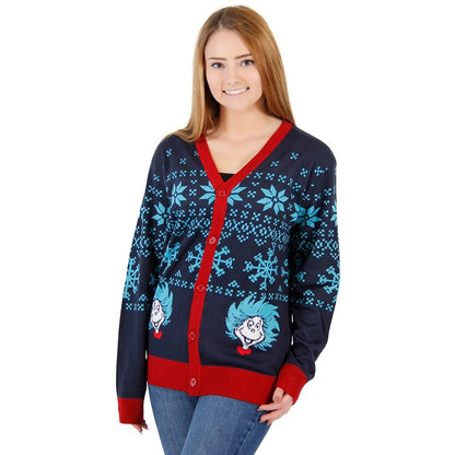 Things 1 & 2 Ugly Christmas Sweater Cardigan