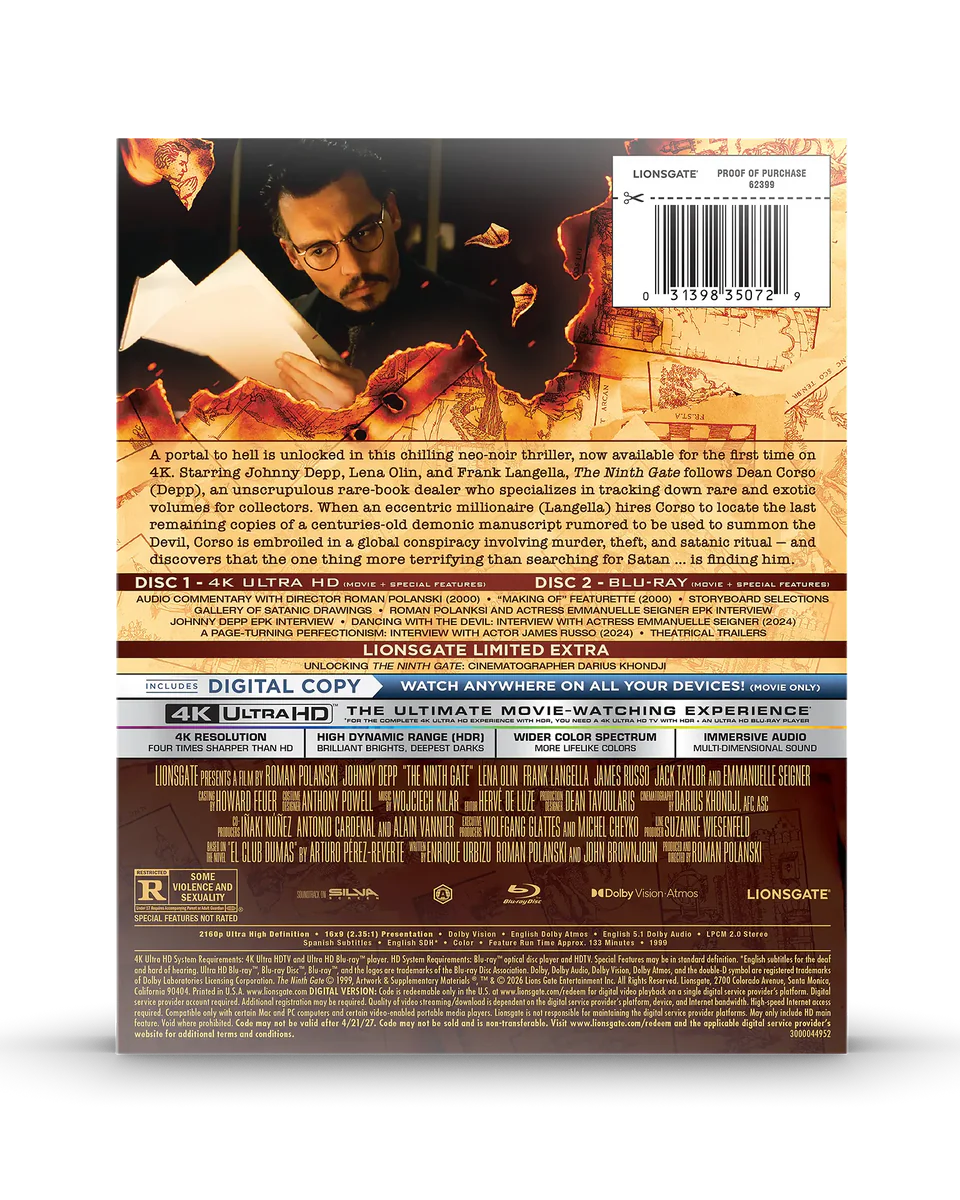 The Ninth Gate - Limited Edition Steelbook (4K Ultra HD + Blu-ray + Digital)