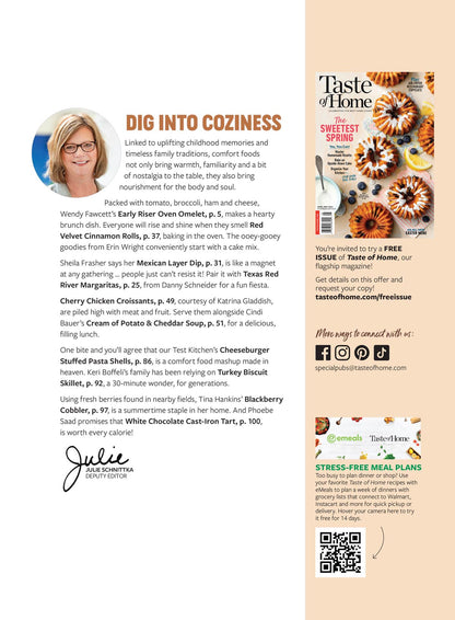 Taste Of Home - Comfort Food Favorites: 109 Hearty & Homey Recipes, Linked To Uplift Childhood Memories, Family Traditions & Nostalgia, Oven Ready In 15 Minutes, Casseroles, Soups, Desserts & More!