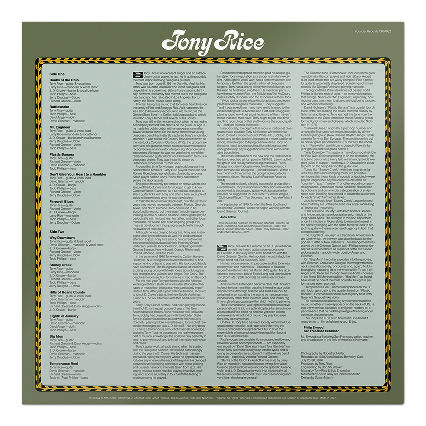Tony Rice (LP) Vinyl Record