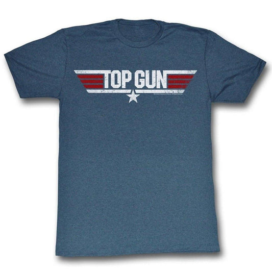 Top Gun Logo Heather Navy T-Shirt