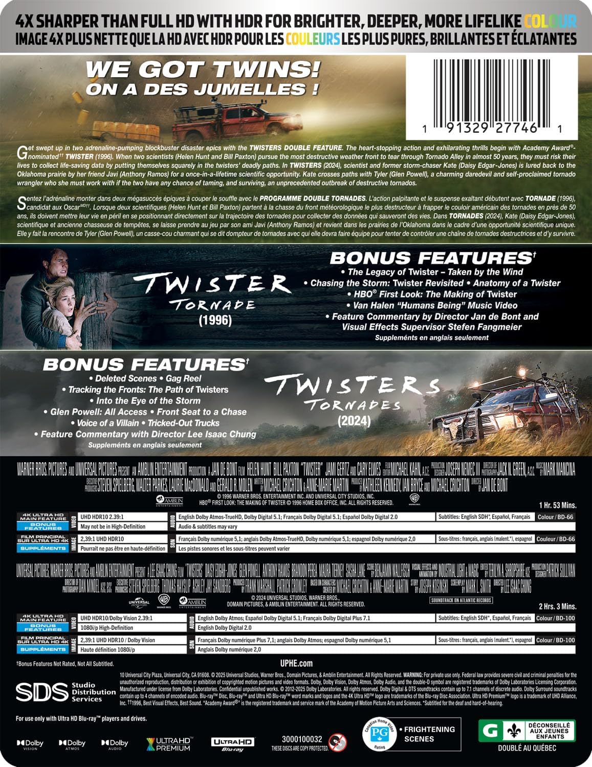 Twisters Double Feature - Limited Edition 2-Movie Steelbook (4K Ultra HD)