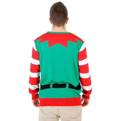 Ugly Christmas Sweater Elf with Bells