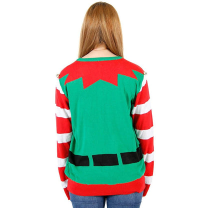 Ugly Christmas Sweater Elf with Bells