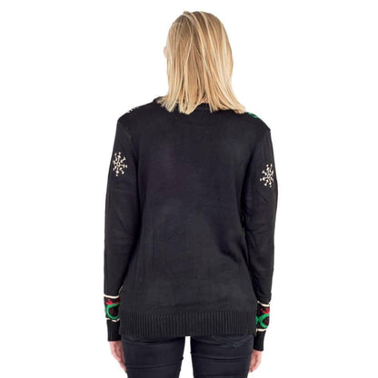Ugly Christmas Sweater Wreath with Flashing Lights Cardigan