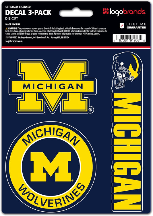 NCAA Official Team Sticker Mats - Set of 3 Stickers Officially Licensed