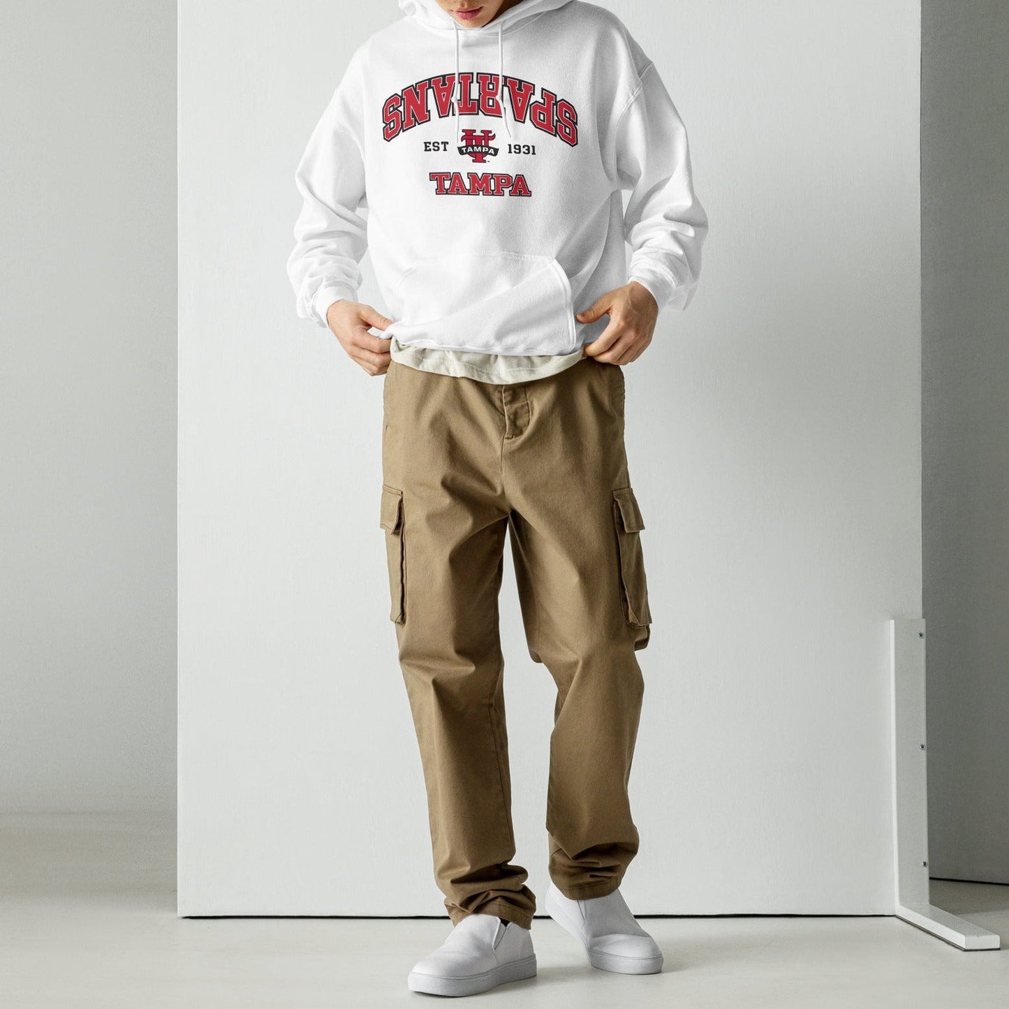 Tampa Spartans Established Hoodie Sweatshirt White