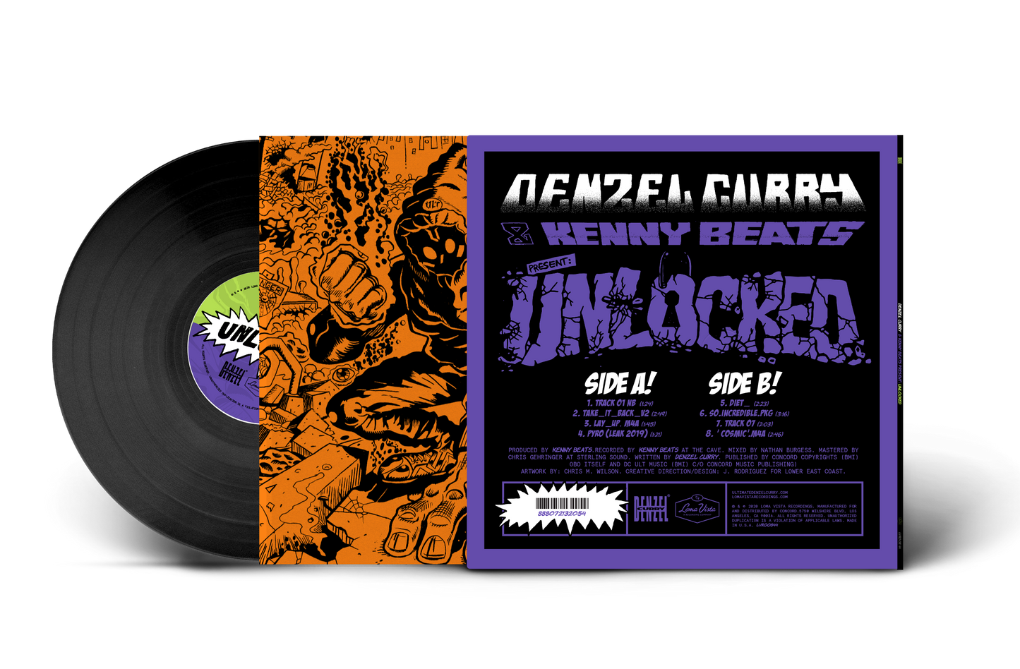 Denzel Curry and Kenny Beats - UNLOCKED Standard LP (Black) Vinyl Record