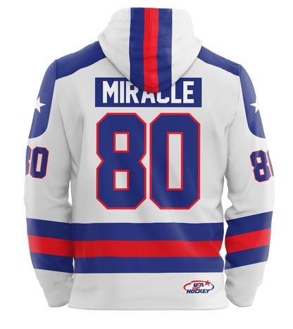 USA Hockey Miracle on Ice 1980 Authentic  Adult Hoodie - White