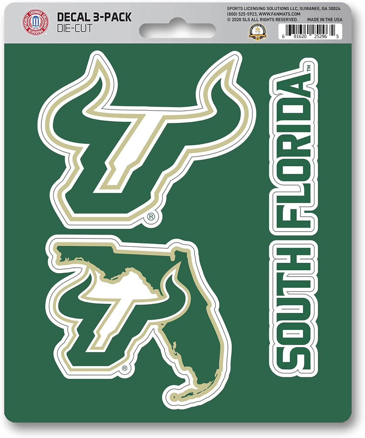 NCAA Official Team Sticker Mats - Set of 3 Stickers Officially Licensed