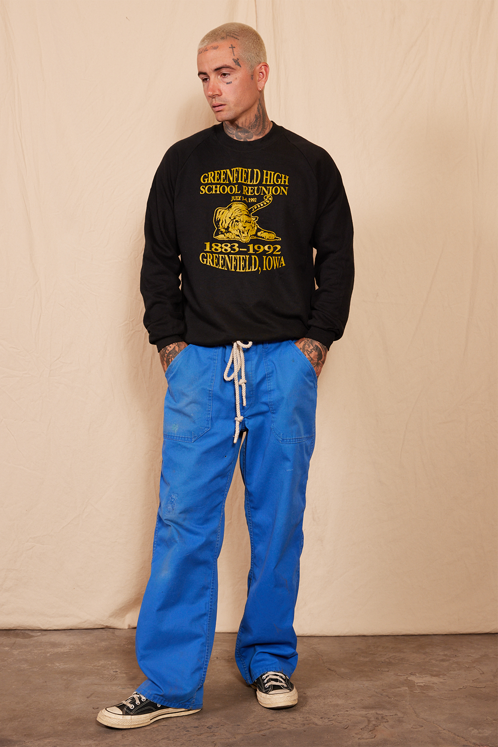 Vintage 1980s Moleskin Workwear Blue Pant