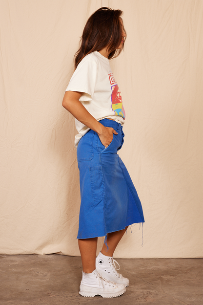 1960's Reworked Vintage Midi Workwear Skirt