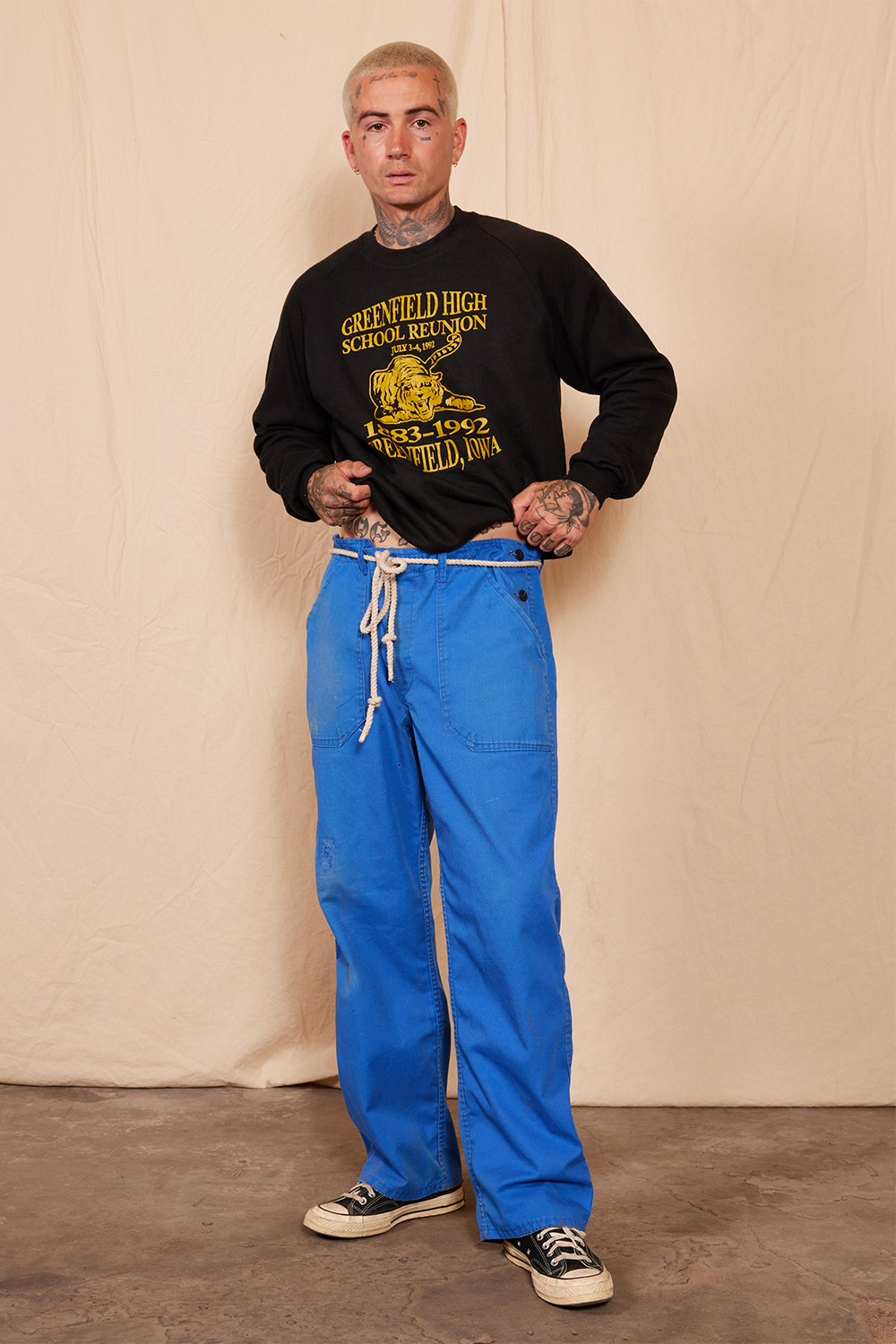 Vintage 1980s Moleskin Workwear Blue Pant