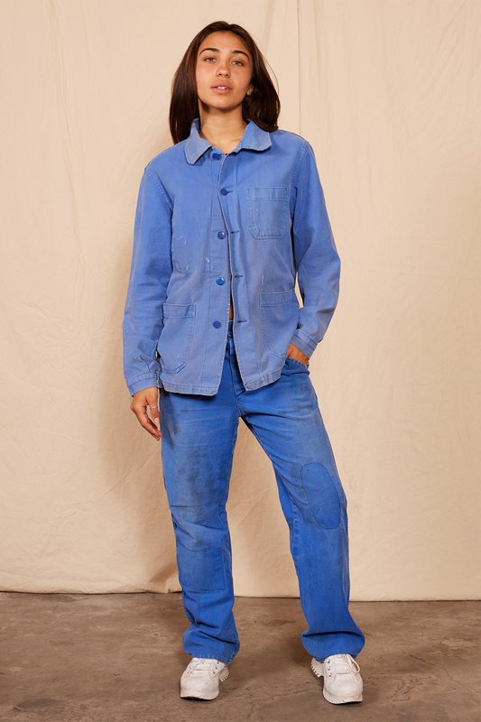 1960's Vintage Unisex Workwear Blue Jacket