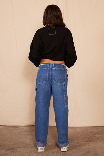 Vintage Low Rise Tie Jeans