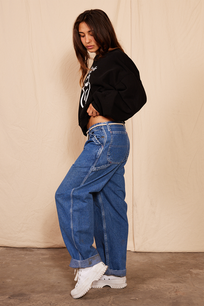 Vintage Low Rise Tie Jeans