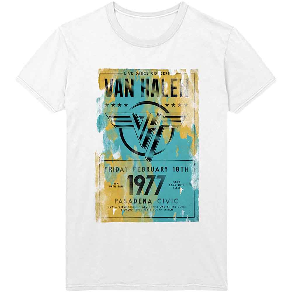 Van Halen Pasadena '77 Mens T Shirt Officially Licensed