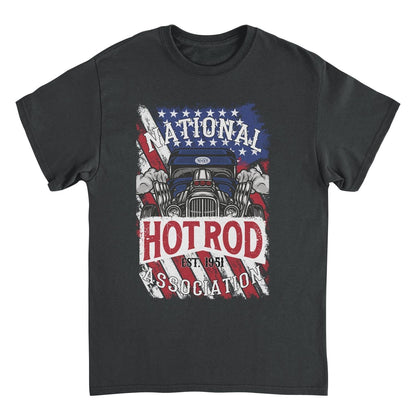NHRA National Hot Rod American Flag Mens T Shirt Black Officially Licensed