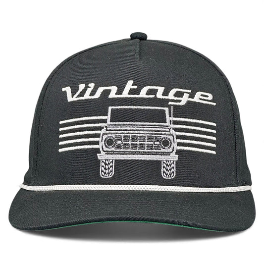 Vintage Modern Snapback Hat - Black