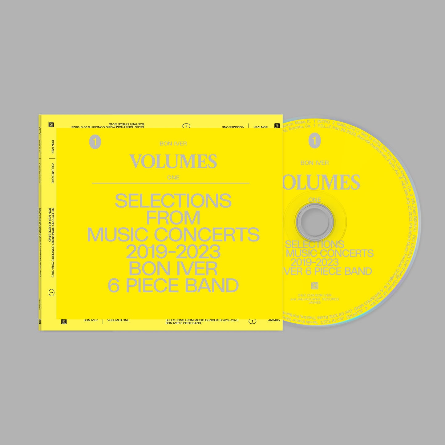 VOLUMES: ONE "SELECTIONS FROM MUSIC CONCERTS 2019-2023 BON IVER 6 PIECE BAND” [CD] Music CD