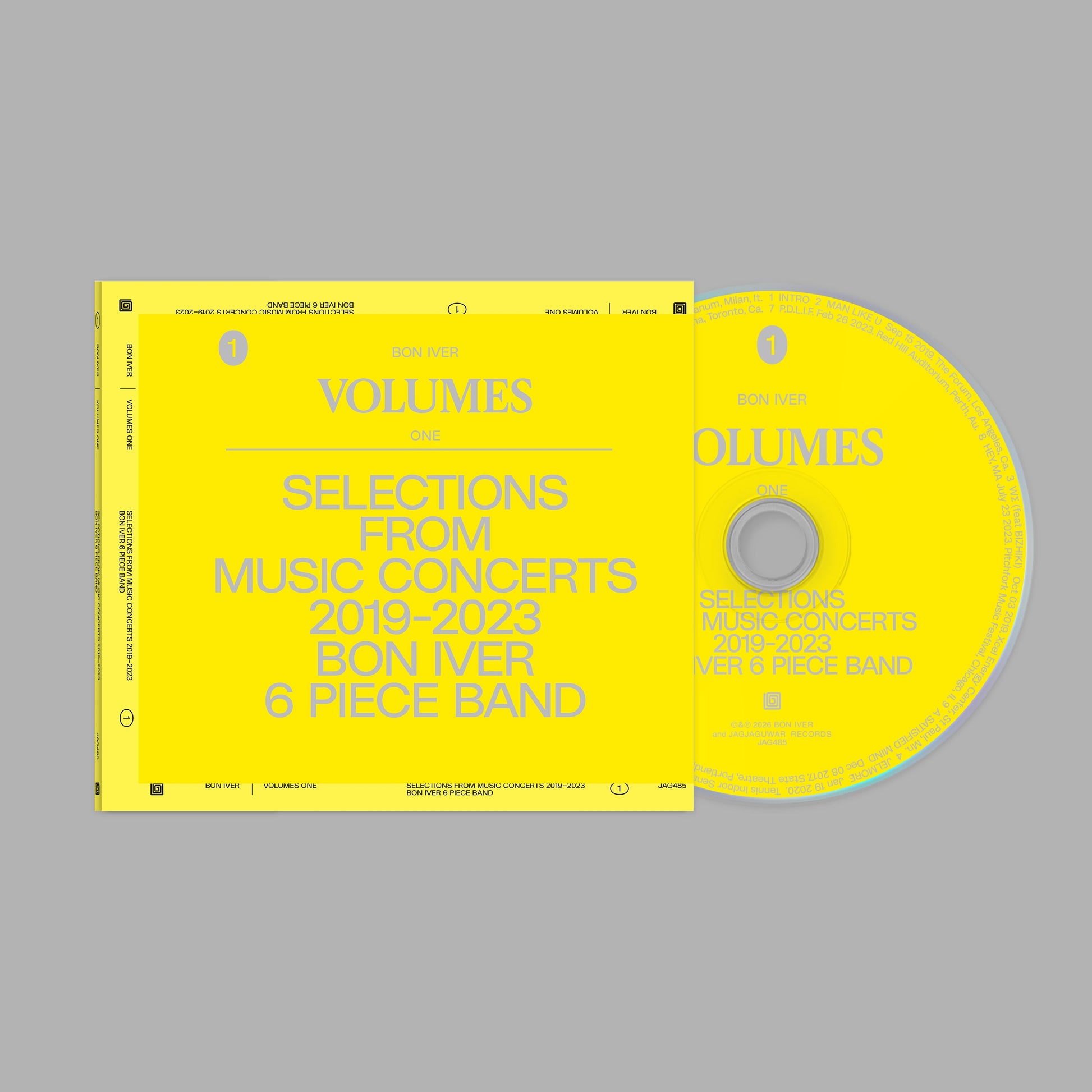VOLUMES: ONE "SELECTIONS FROM MUSIC CONCERTS 2019-2023 BON IVER 6 PIECE BAND” [CD] Music CD