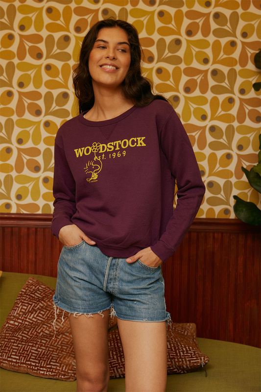 Peanuts Authentic Vintage Woodstock 1969 Womens Sweatshirt