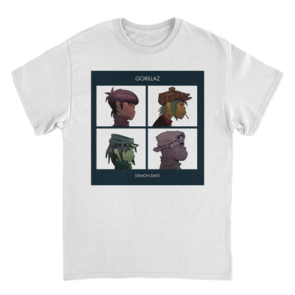 GORILLAZ Demon Days Artwork Men T Shirt White Officially Licensed