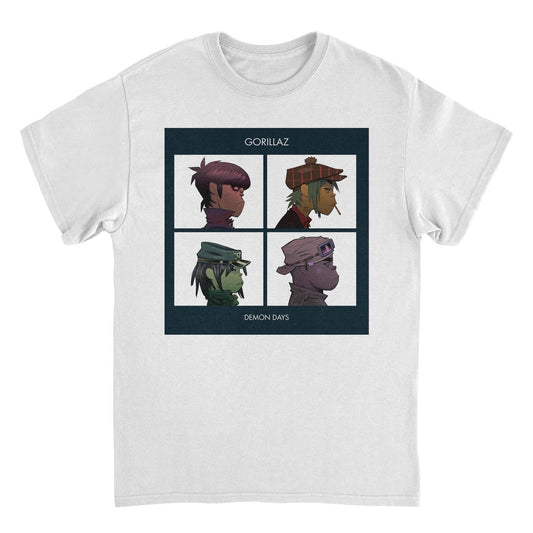 GORILLAZ Demon Days Artwork Men T Shirt White Officially Licensed
