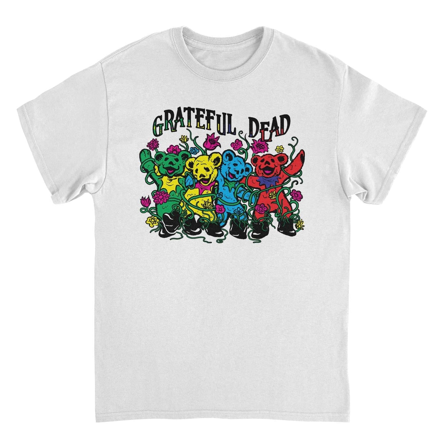 Grateful Dead Garden Boot Bears Mens T Shirt White