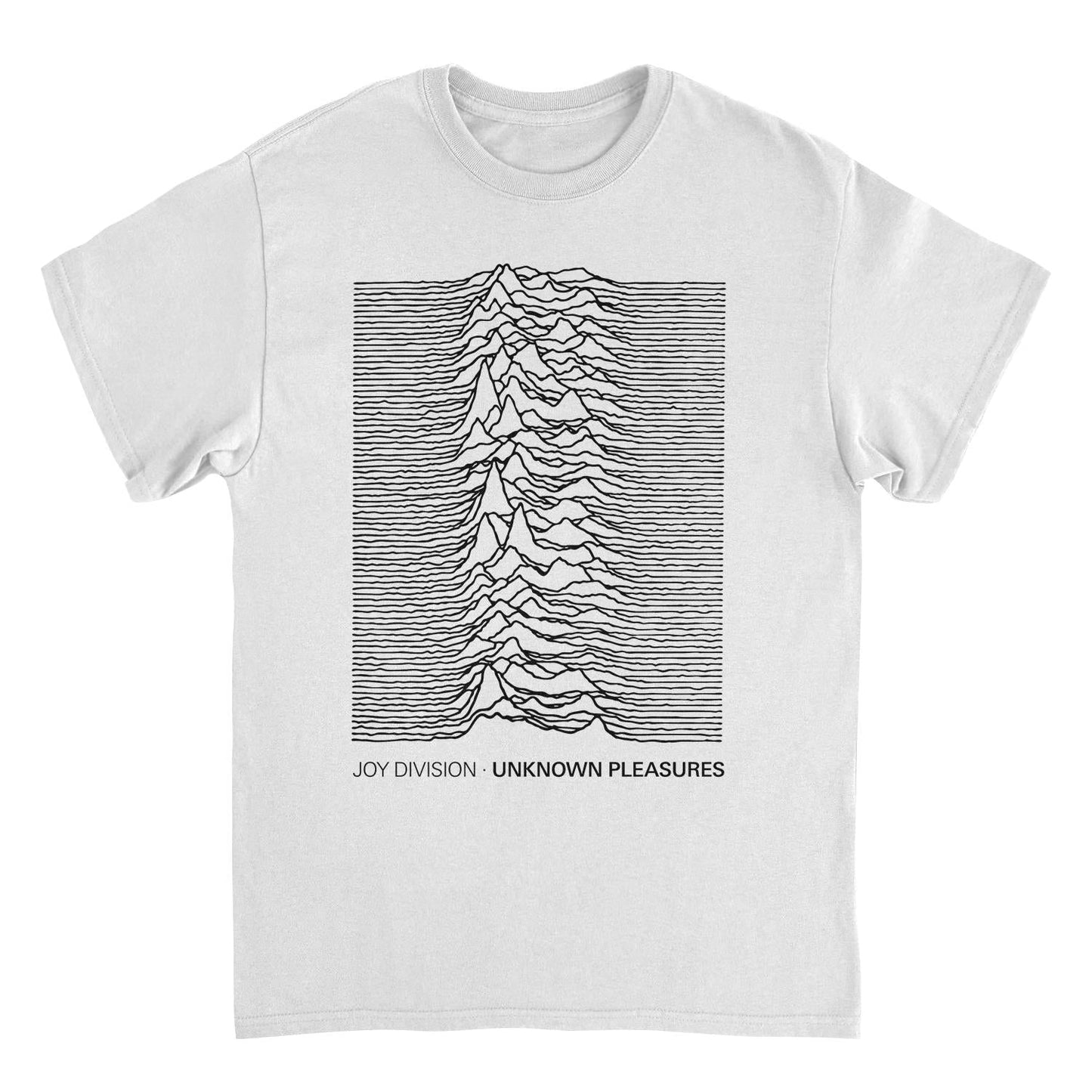 Joy Division Unknown Pleasures Text T Shirt White Officially Licensed