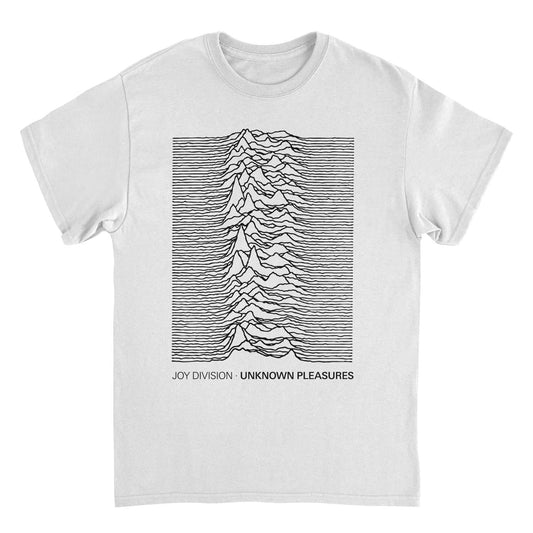 Joy Division Unknown Pleasures Text T Shirt White Officially Licensed
