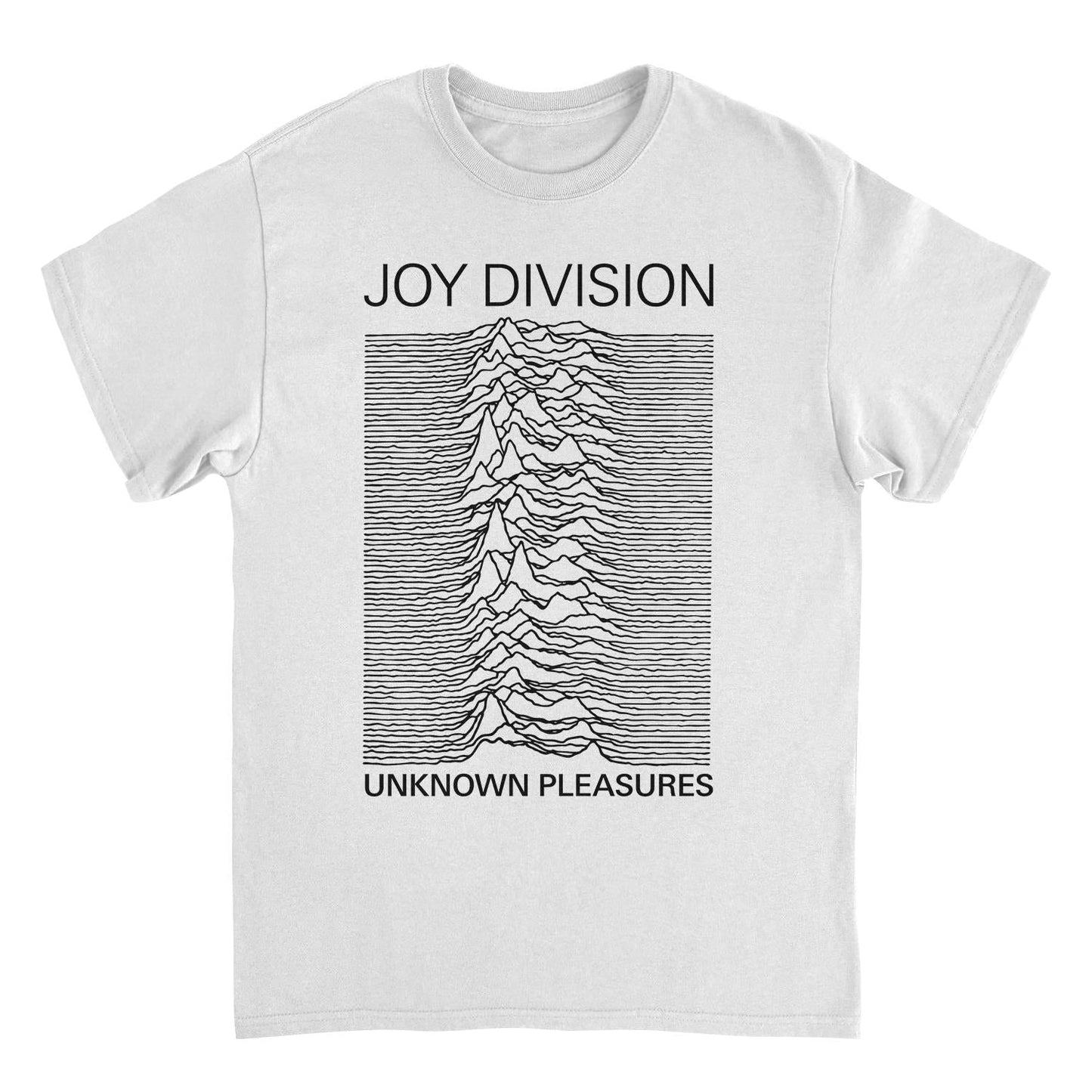 Joy Division Unknown Pleasures Titles T Shirt White Officially Licensed