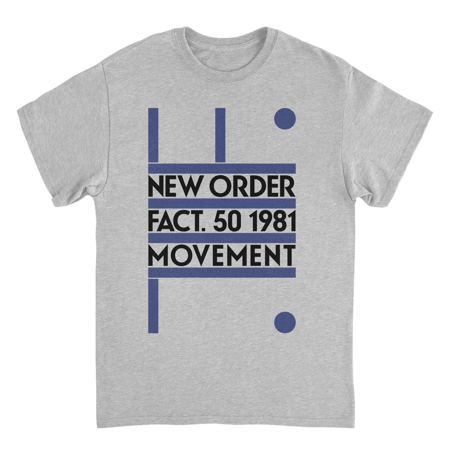 New Order Fact Movement T Shirt Grey Officially Licensed