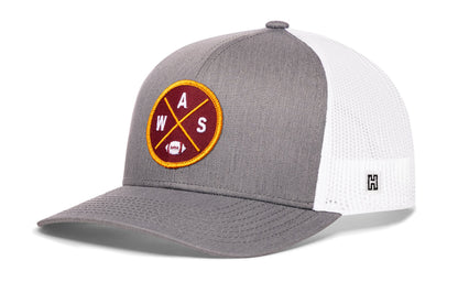 Washington DC Trucker Hat  |  Black WAS X Football Snapback