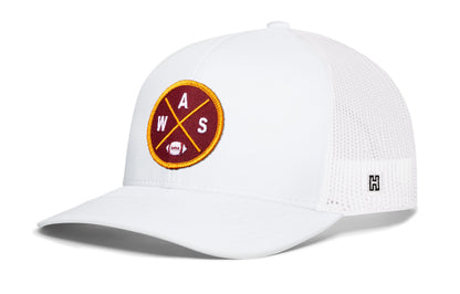 Washington DC Trucker Hat  |  Black WAS X Football Snapback