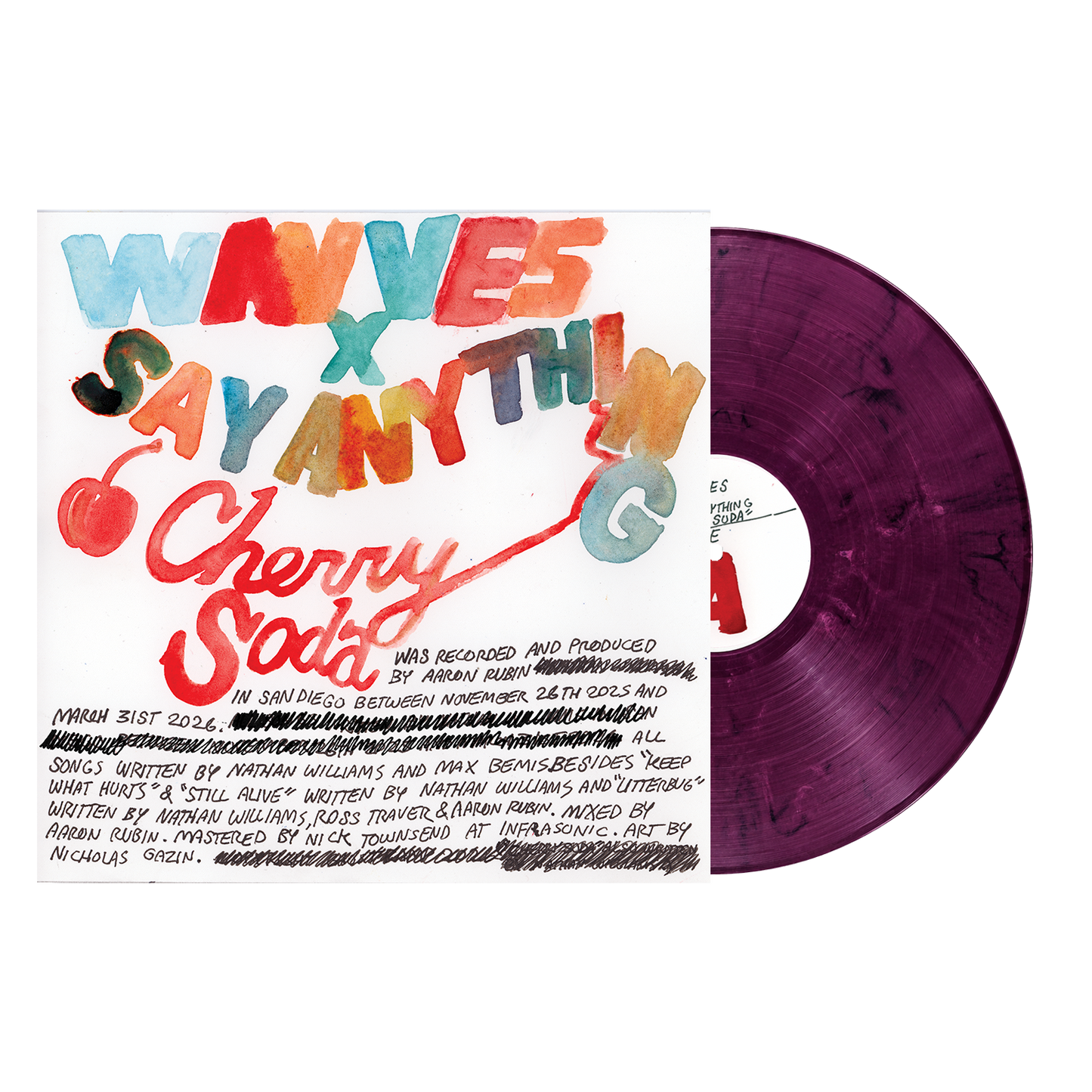 PRE-ORDER Wavves X Say Anything - Cherry Soda [Eco Purple-Pink LP] [Vinyl] Vinyl Record