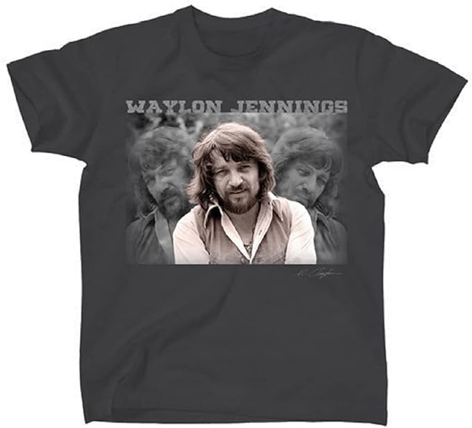 Waylon Jennings Portrait Mens T-shirt