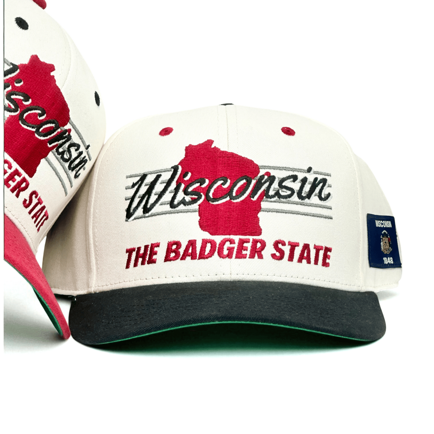 Wisconsin Snapback Hat - The Watt (Cream/Black)