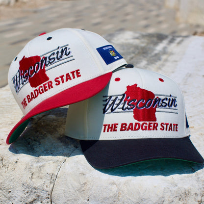 Wisconsin Snapback Hat - The Watt (Cream/Black)