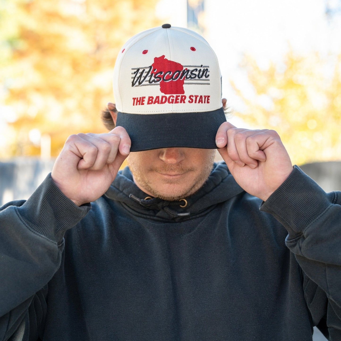 Wisconsin Snapback Hat - The Watt (Cream/Black)